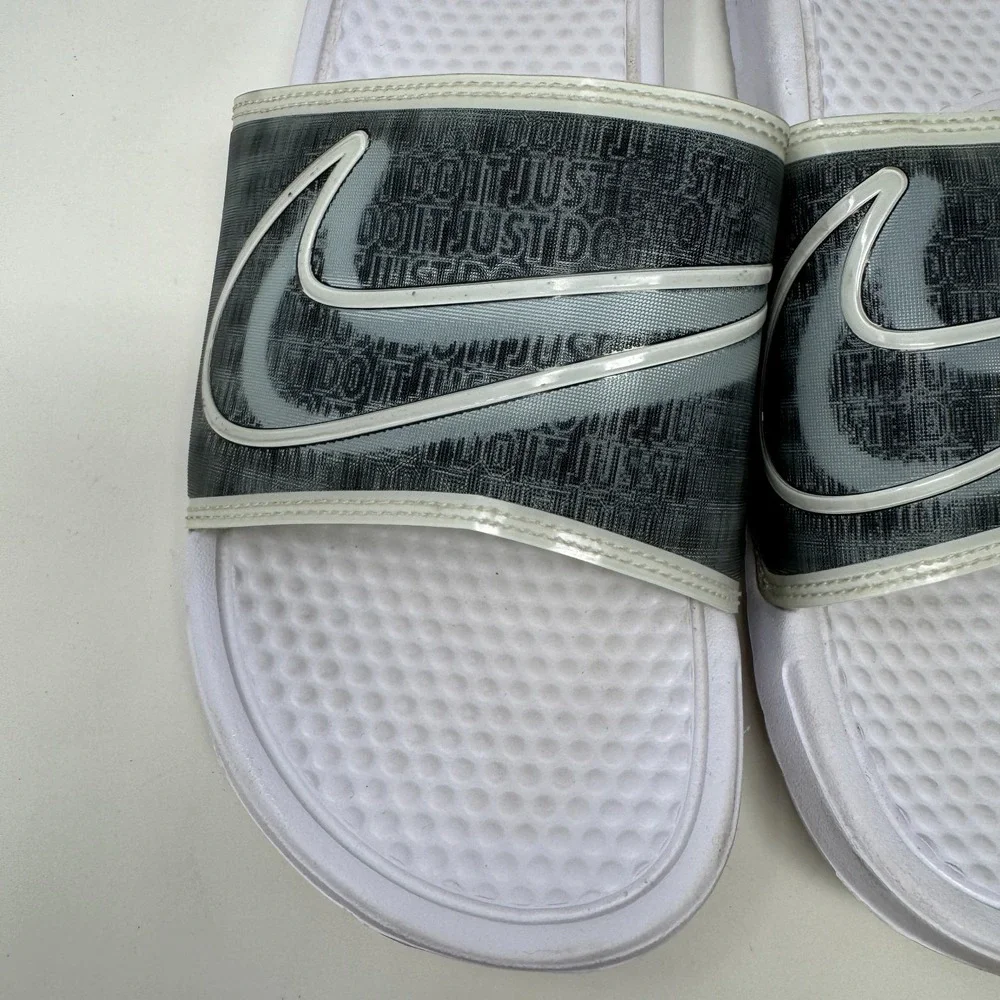 Nike Benassi LX Slip On Sandal Slides White BQ5173 100 Women's 12 Men's 10.5